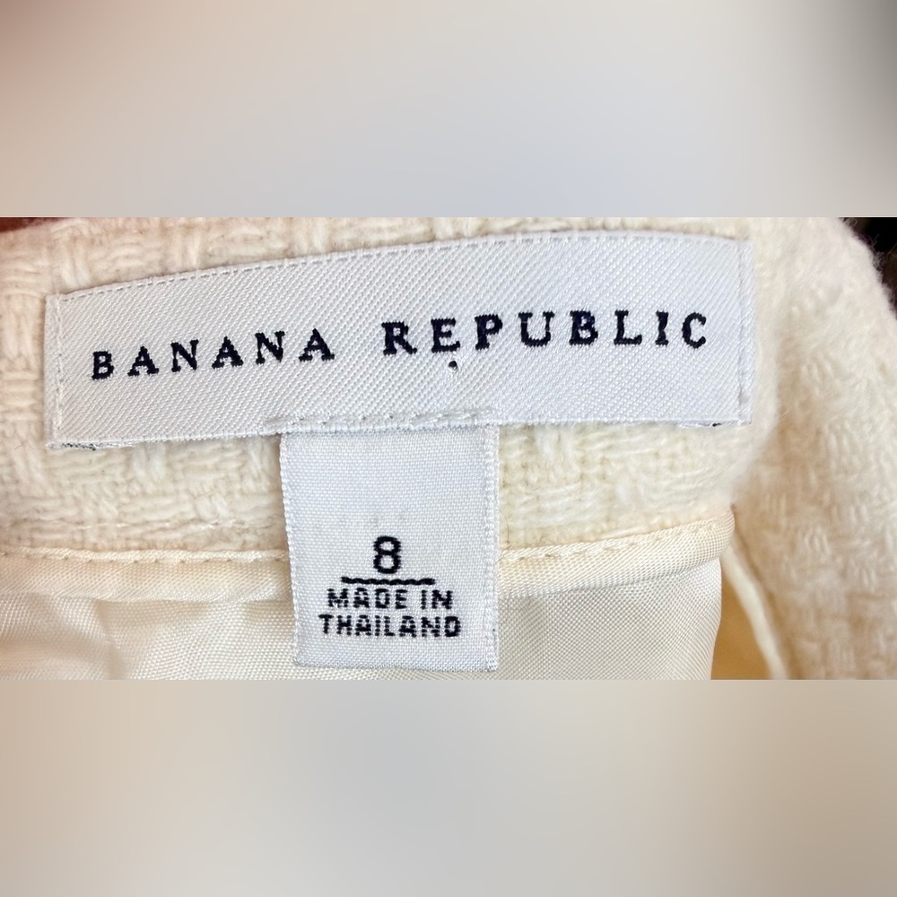 Vintage Banana Republic white wool midi waffle knit preppy classic skirt 8 EUC - Picture 9 of 10